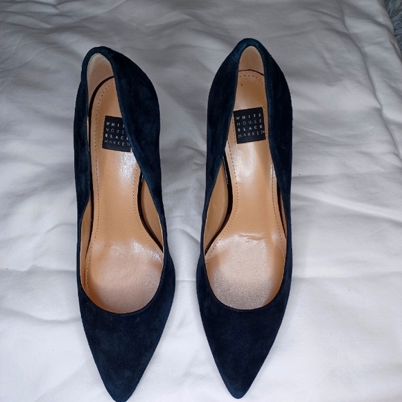 White House Black Market Shoes - White House Black Market Women's Black Suede Heels